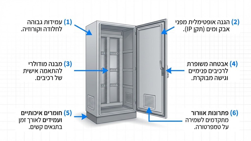 נוצר על ידי מודל בינה מלאכותית Gemini Pro ארון חשמל מפח תעשייתי מותקן במפעל