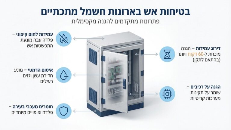 ארון חשמל ממתכת תעשייתי עמיד בפני אש