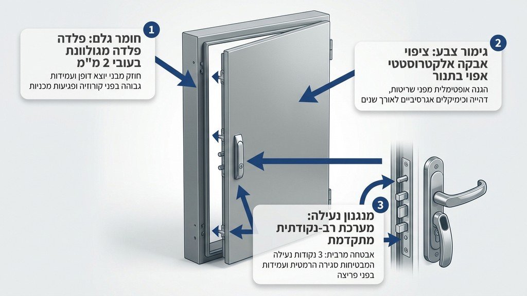 נוצר על ידי מודל בינה מלאכותית Gemini Pro מנגנון נעילה מתקדם בארון חשמל מפלדה