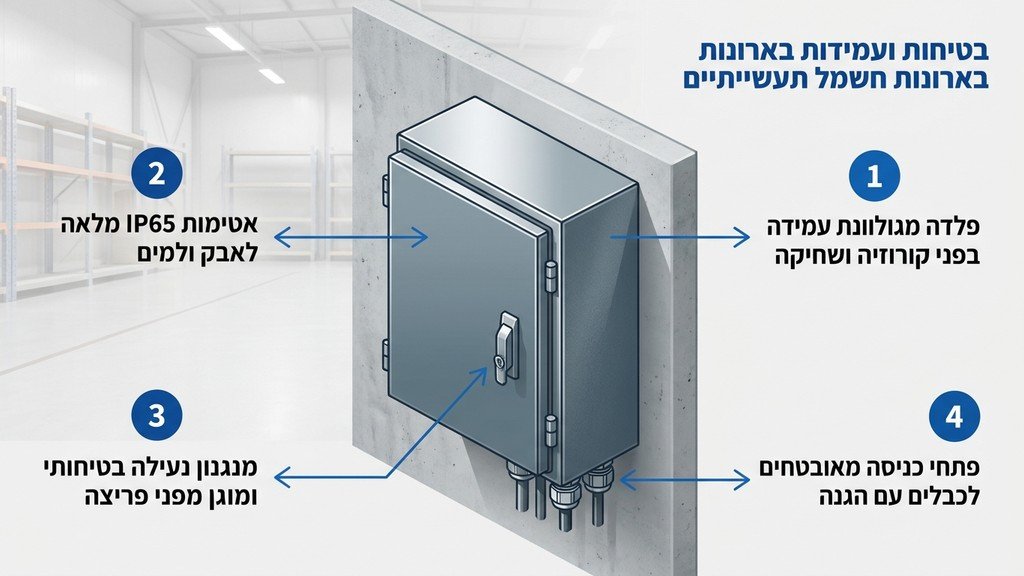 ארון חשמל מתכתי עמיד בסביבה תעשייתית