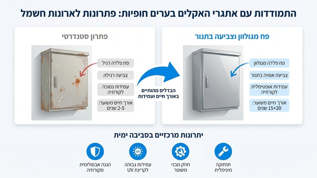 ארון חשמל עמיד בפני פגעי מזג האוויר ואקלים ימי