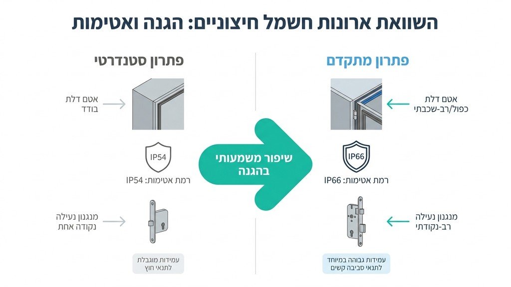 ארון חשמל חיצוני מוגן מים ואבק עשוי פלדה מגולוונת