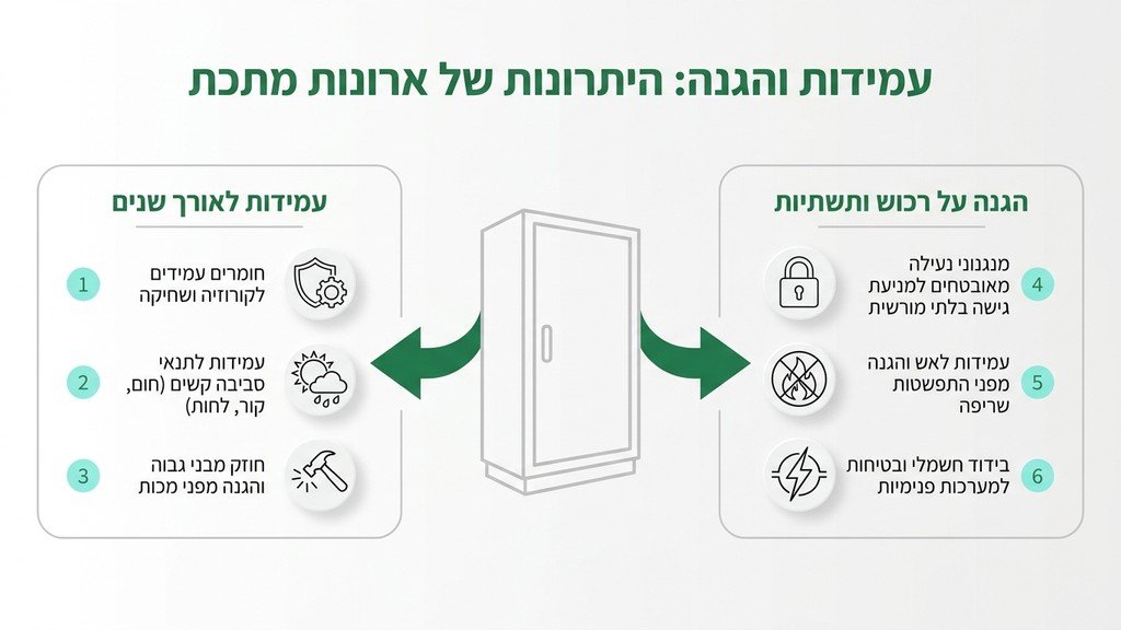 ארון חשמל תעשייתי ממתכת איכותית מותקן בסביבת עבודה מקצועית