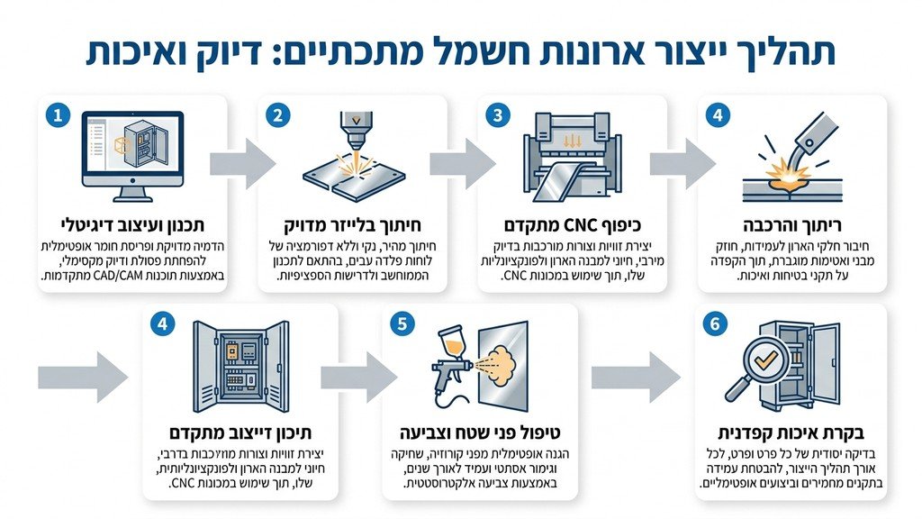 תהליך כיפוף וייצור של מארז מתכתי בטכנולוגיית CNC