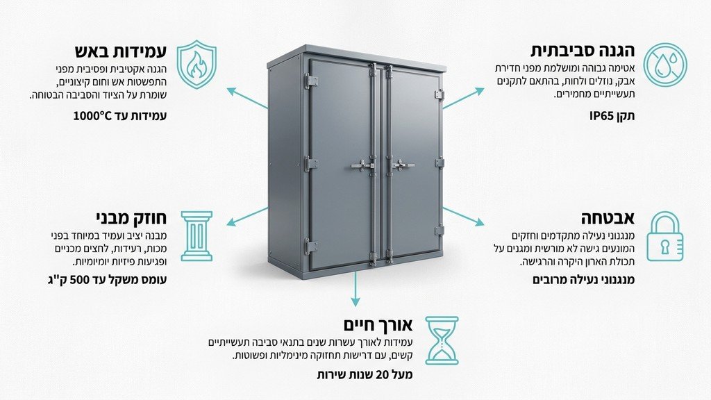 ארון חשמל ממתכת תעשייתי ועמיד במפעל