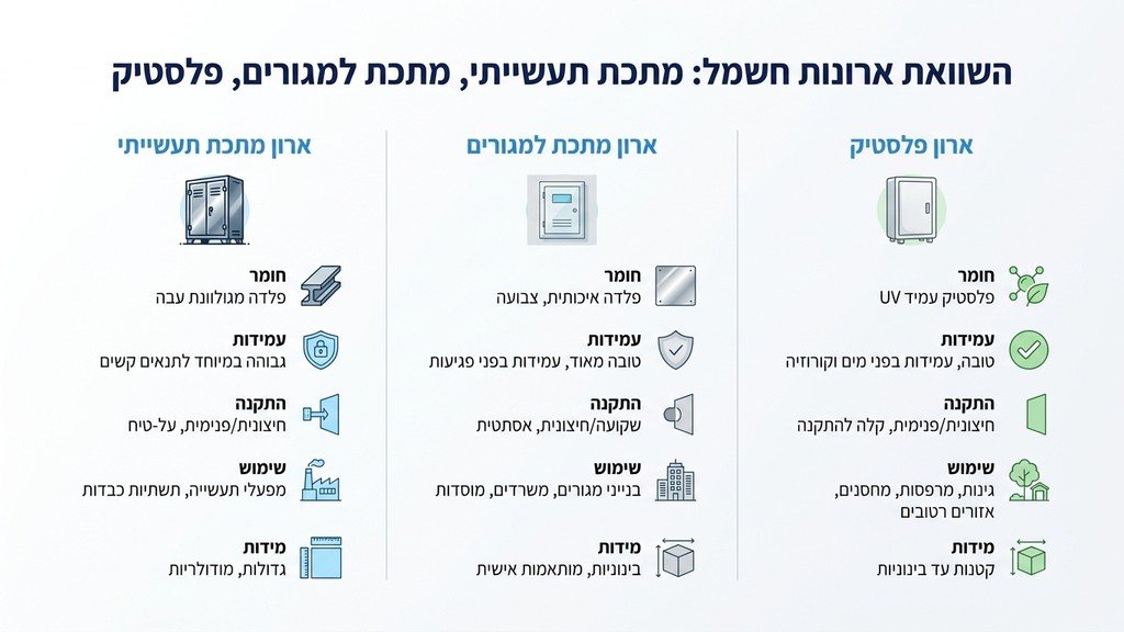 ארון חשמל ביתי ממתכת בלובי בניין מגורים