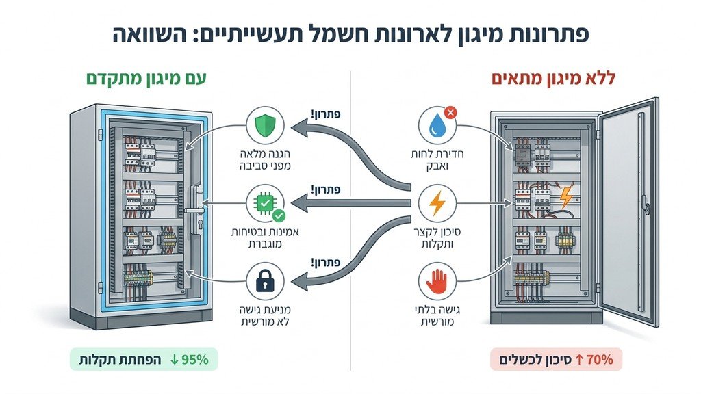 ארון חשמל ממתכת באזור תעשייה בפתח תקוה