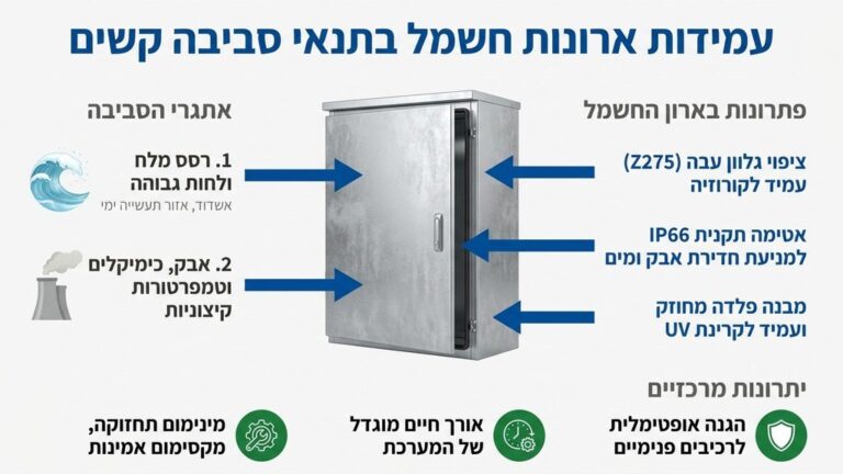 ארון חשמל ממתכת באזור תעשייה באשדוד עמיד בפני קורוזיה