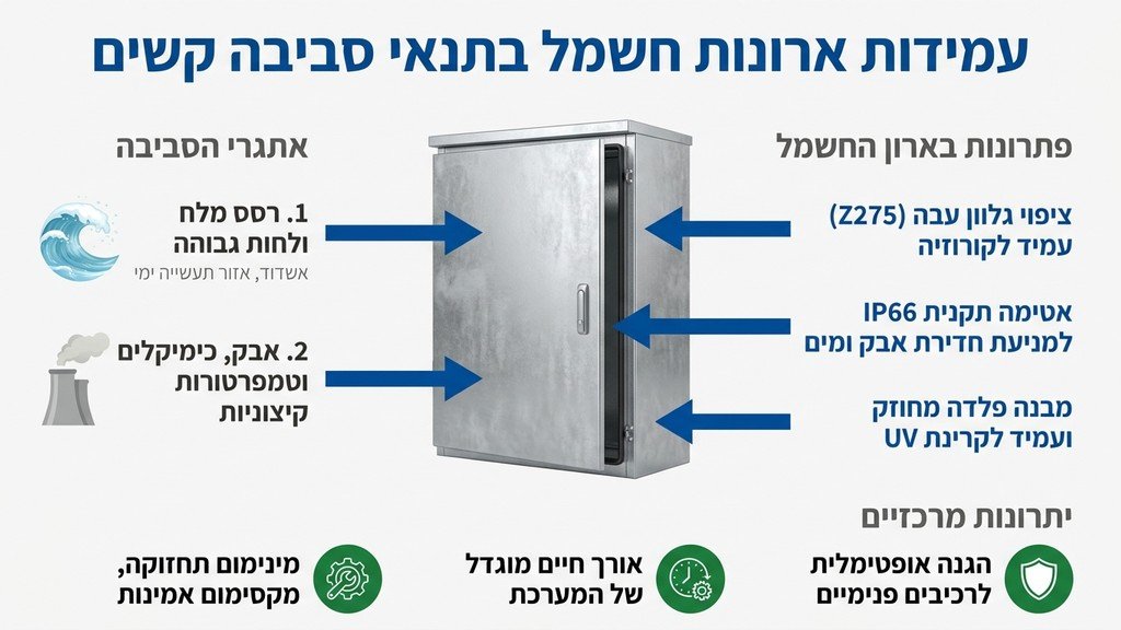 ארון חשמל ממתכת באזור תעשייה באשדוד עמיד בפני קורוזיה
